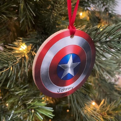 Personalized Captain America Christmas Ornament Gift For Kids