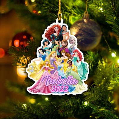 Personalized Kids Princesses Christmas Ornament